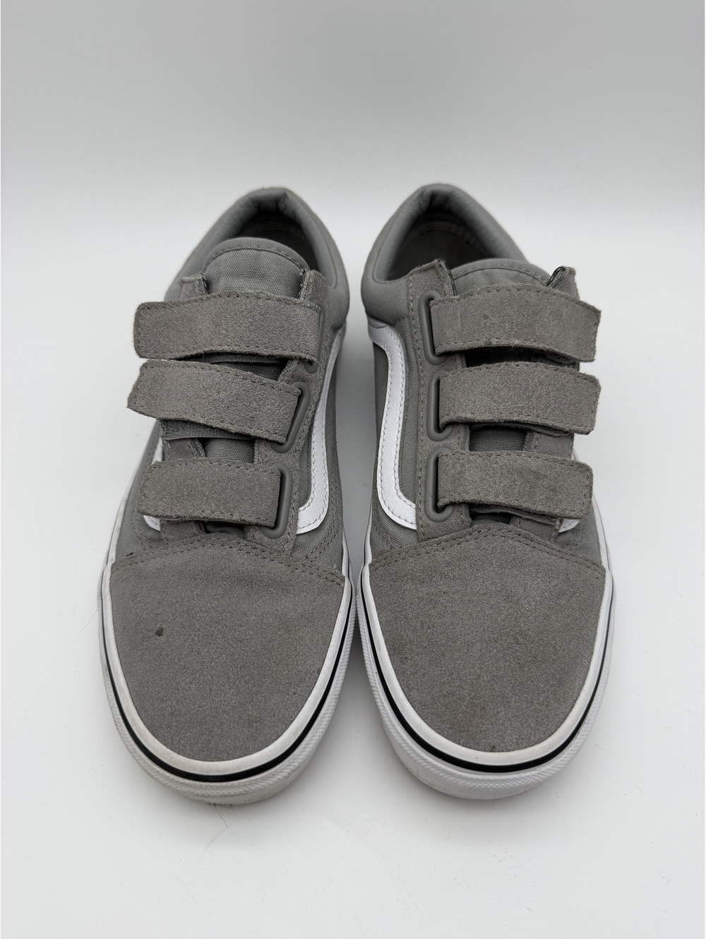 Vans Old Skool Gray Suede & Canvas Velcro Sneakers Size 8 Men / 9.5 Women